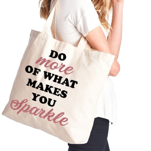 ”Do more of what makes you sparkle” glitter tote - Picture 2 of 4